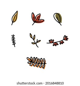 autumn leaf set pack illustration