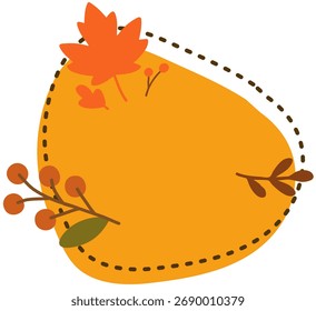 Fondo de forma de hoja de otoño con acento de rama floral