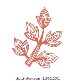 Autumn leaf sketch. Hand drawn vector illustration. Pen or marker doodle plant