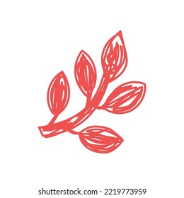 Autumn leaf sketch. Hand drawn vector illustration. Pen or marker doodle plant