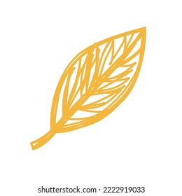 Autumn leaf sketch. Hand drawn vector illustration. Pen or marker doodle plant