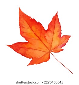 autumn leaf with style hand drawn digital painting illustration