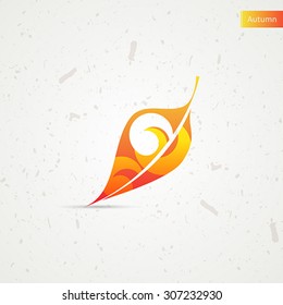 Autumn leaf. Stylized vector graphic
