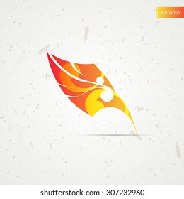 Autumn leaf. Stylized vector graphic