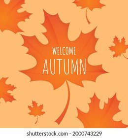 autumn leaf with text welcome autumn 