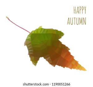 autumn leaf triangular abstract illustration