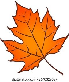 Autumn Leaf Vector Collection - Gradient Orange