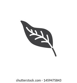 Autumn leaf vector icon. filled flat sign for mobile concept and web design. Tree leaf glyph icon. Symbol, logo illustration. Vector graphics