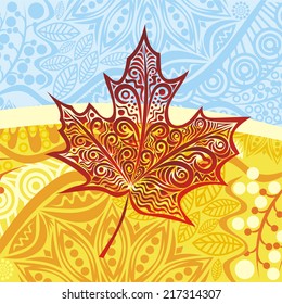 Autumn leaf vector illustration