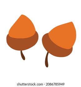 Autumn Leaf Vector Illustration With Cute Flat Design