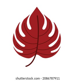 Autumn Leaf Vector Illustration With Cute Flat Design