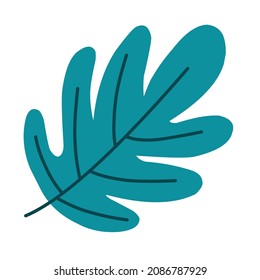 Autumn Leaf Vector Illustration With Cute Flat Design