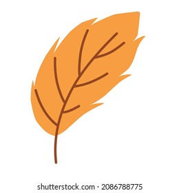 Autumn Leaf Vector Illustration With Cute Flat Design