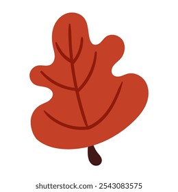 Autumn Leaf Vector Illustration With Cute Flat Design
