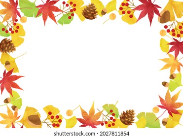 Autumn leaf vector illustration frame