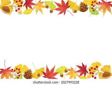Autumn leaf vector illustration frame