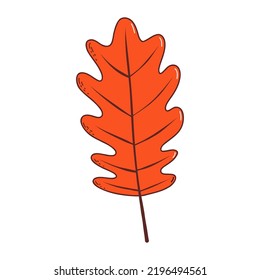 Hoja de otoño. Ilustración del vector con estilo dibujado a mano