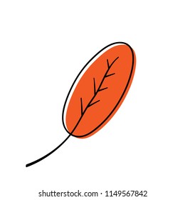 Autumn leaf vector illustration on white background