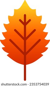 Herbstblatt, Vektorgrafik. Einfache Herbstsaison Blatt Symbol mit Farbverlauf-Farbe. Herbstliche grafische Ressource für Symbol, Zeichen, Symbol oder Dekoration. Herbstsaison-Symbol für Design-Bindestrich und gemütlich