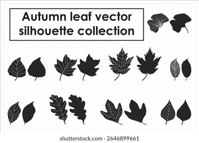Autumn leaf vector silhouette collection diverse foliage elegant minimalist design graphic elements fall season nature botanical illustration