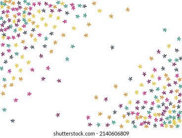 Autumn Leaf Vector White Background. Colorful Confetti Chaotic Set. October Foliage Illustration. Green Leaf Card.