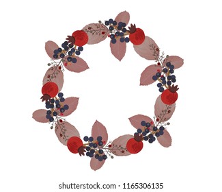 Autumn leaf wreath and seasonal fall greeting vector design for wedding invitations, greeting cards, and sale banner.