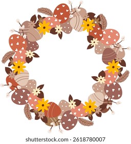 autumn leaf wreath vector illustration
