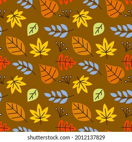 autumn leafes seamless vector pattern background