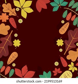 autumn leafes simple background mock up for sale in vector