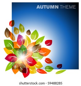 Autumn leafs abstract background with place for your text