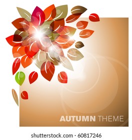 Autumn leafs abstract background with place for your text