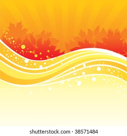 Autumn leafs back, vector illustration