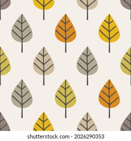 Autumn leafs doodle seamless pattern. Texture for fabric, textile, paper, wrupping, apparel, bed, pillow.