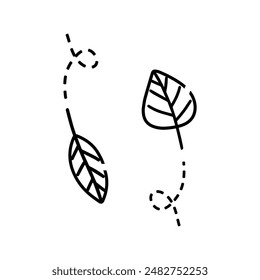Autumn leafs in doodle style vector 