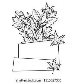 autumn leafs foliage seasonal with banner vector illustration design
