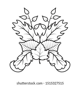 autumn leafs foliage seasonal decoration vector illustration design