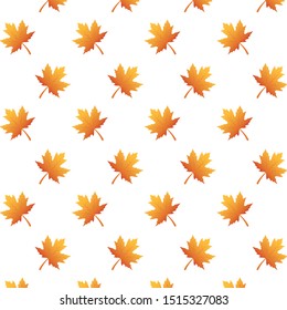 autumn leafs foliage seasonal pattern vector illustration design