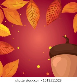 autumn leafs and nuts season pattern