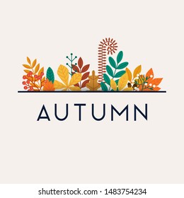 Autumn. Autumn leafs on the background. Flat design modern vector illustration concept.