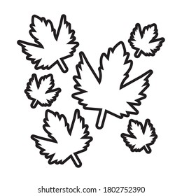 diseño de ilustraciones vectoriales con estilo de línea de patrón de hojas de otoño