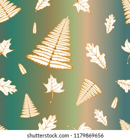 The autumn leafs pattern is randomly placed. Seamless vector texture. For printing on paper and fabric. Print in hand-styled background