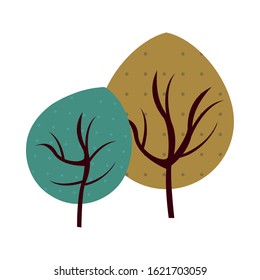 autumn leafs plants nature icons vector illustration design