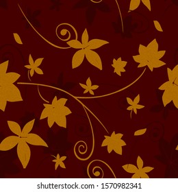 autumn leafs  with seamless pattern