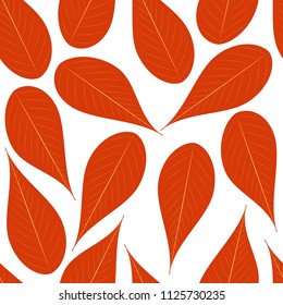 Autumn leafs seamless vector pattern, on white isolated background. Texture for web and print design, cover, poster. EPS 10.