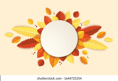 Autumn leafs template background vector illustration EPS10