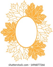 Autumn leafs vector frame september fall