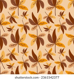 Autumn Leafs vector ilustration seamless patern.Great for textile,fabric,wrapping paper,and any print.