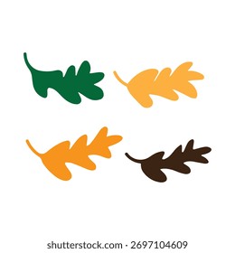 Conjunto de ilustração bonito do vetor da folha do outono 