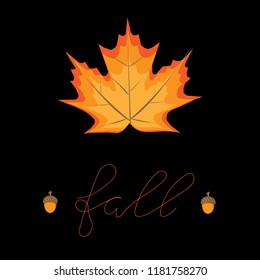 autumn leave. leave an acorn. fall