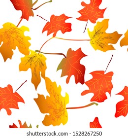 Autumn leave. Bright colors of autumn vector illustration.Pattern. eps-10